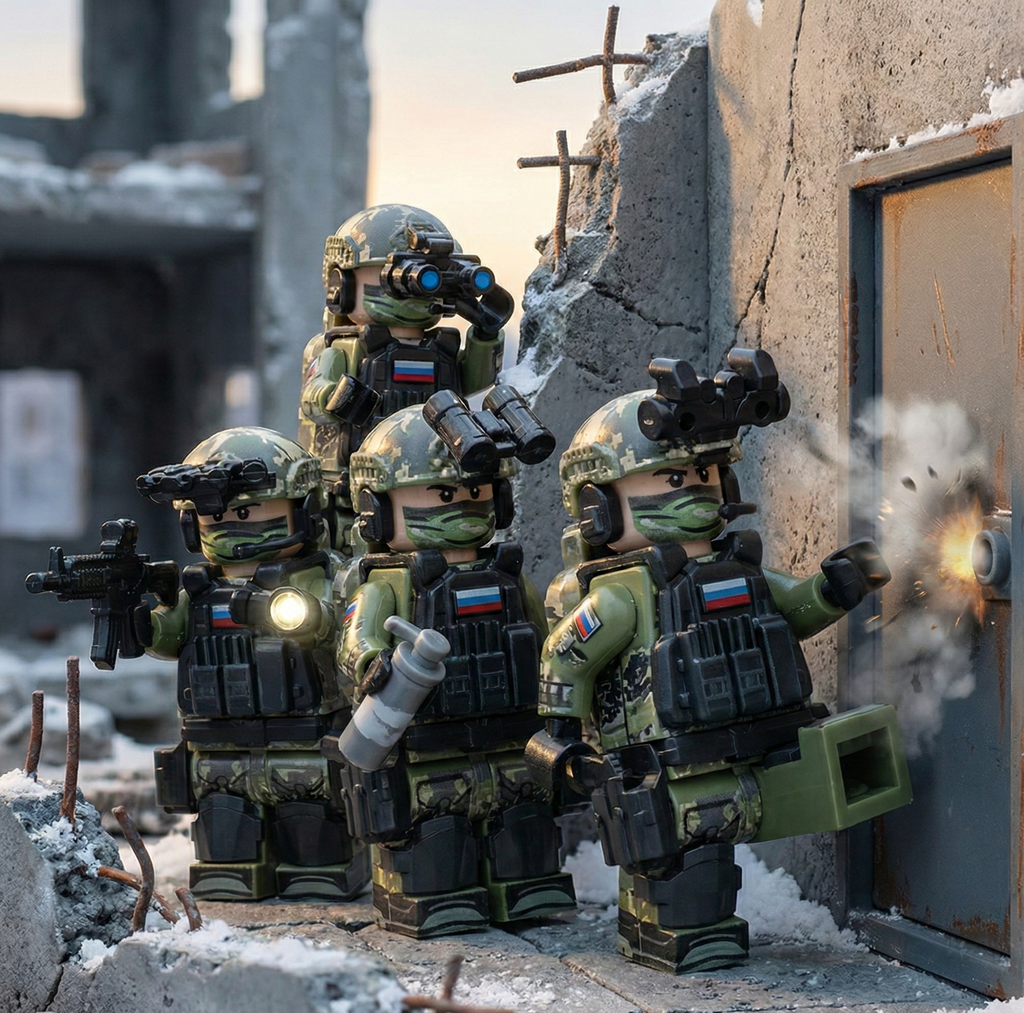 Russian Spetsnaz Unit - Woodland Camo (5 Figures)