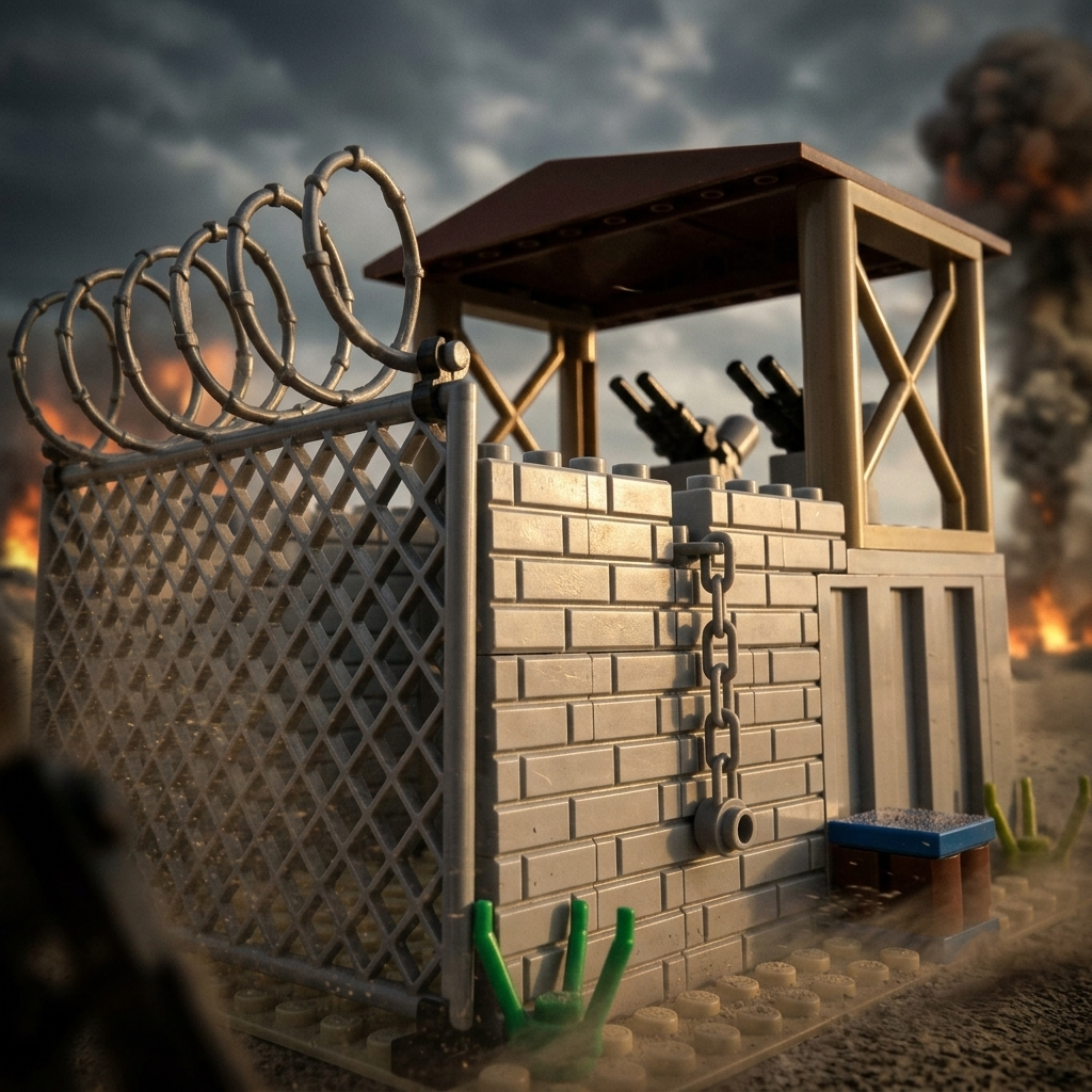 Guarded Bunker with Barbed Wire