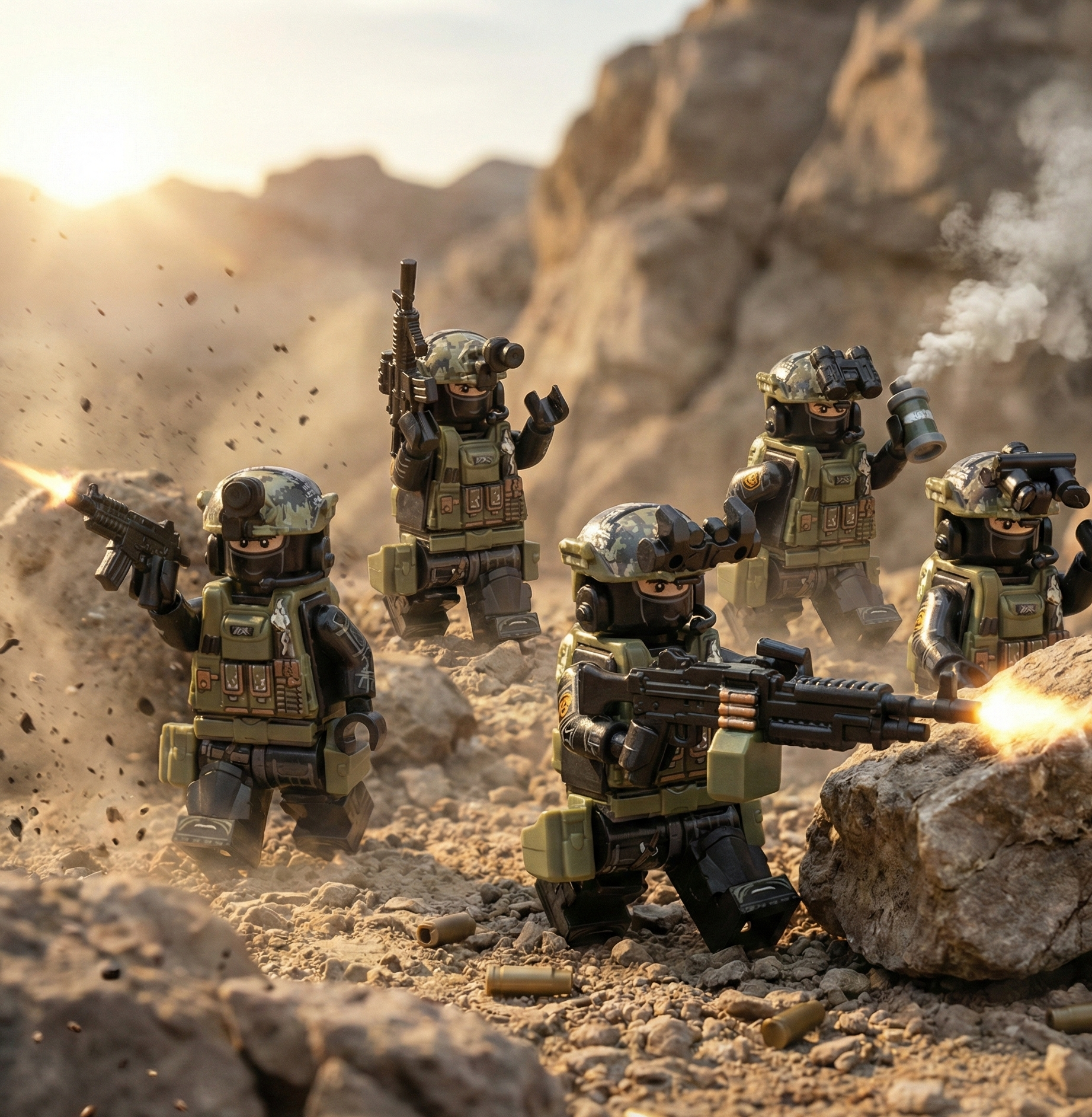 UK SAS Unit - Woodland Camo (5 Figures)