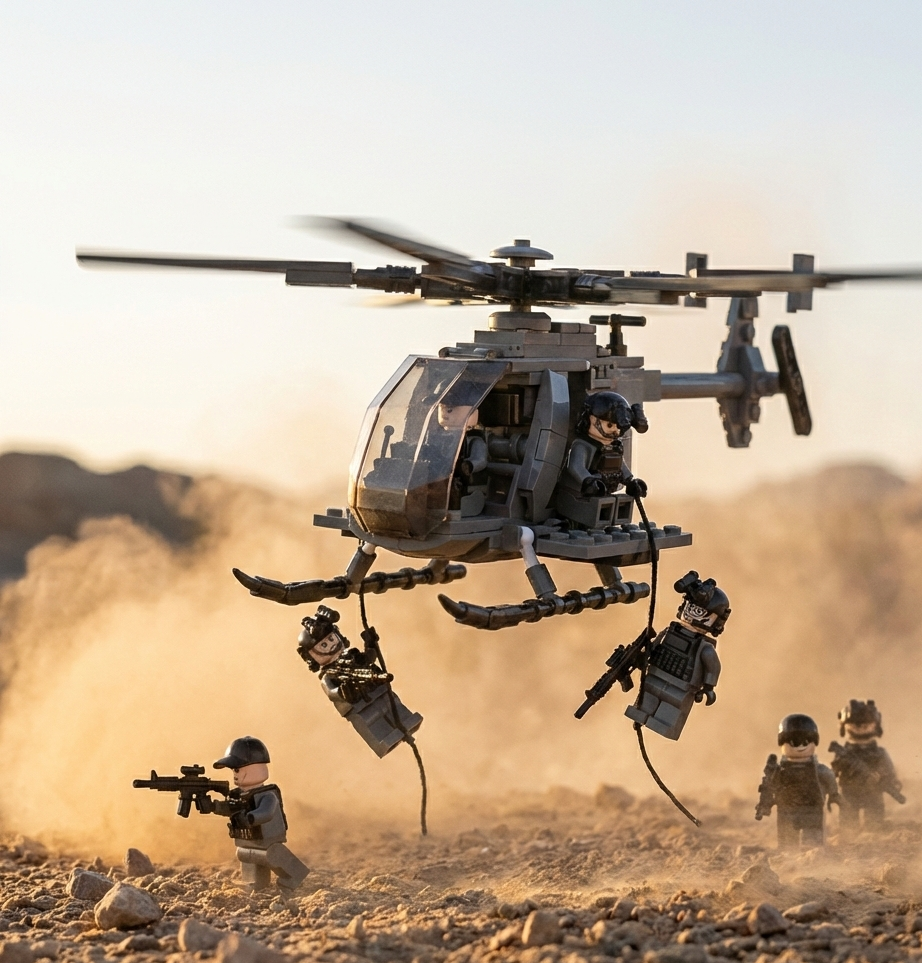 MH-6 Helicopter (6 Figures)